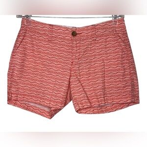 Red Relaxed Fit Fish Print Shorts